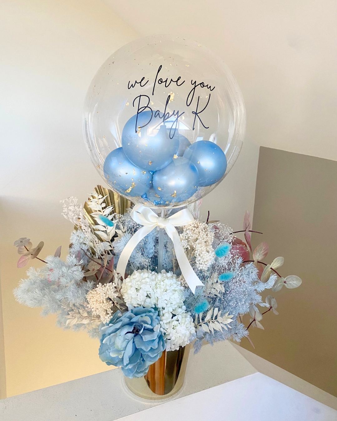 Blue Flower Bubble Bouquet – Boh & Blush