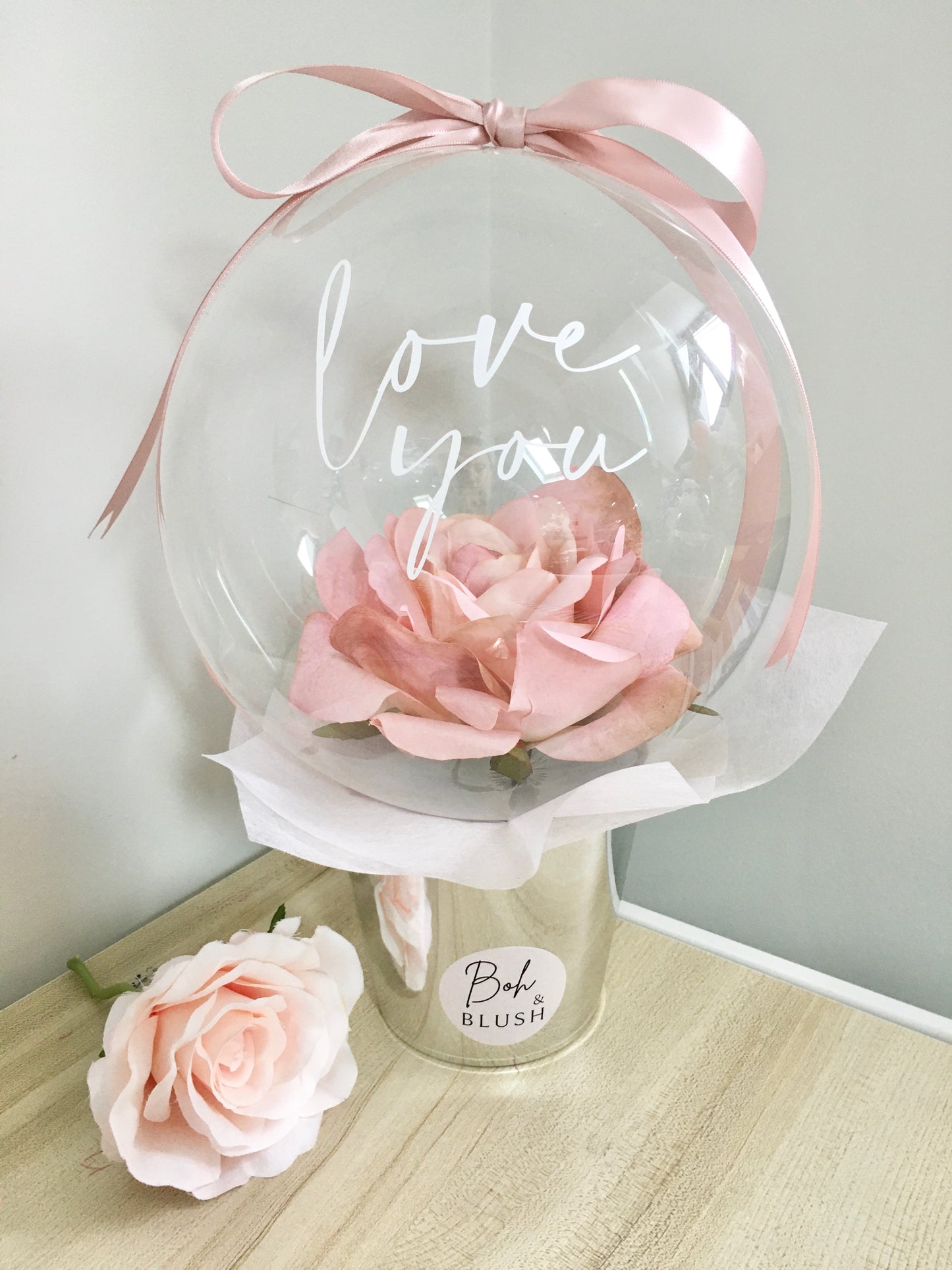 Blush Rose Floral balloon